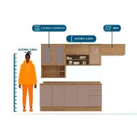 Cozinha Modulada Kappsberg Botanic Botanic 8 Peças (4aéreos+2balcões+2complementos) M665 Nogueira-fendi-kappesberg - 2
