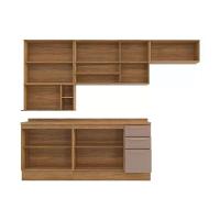 Cozinha Modulada Kappsberg Botanic Botanic 8 Peças (4aéreos+2balcões+2complementos) M665 Nogueira-fendi-kappesberg - 3