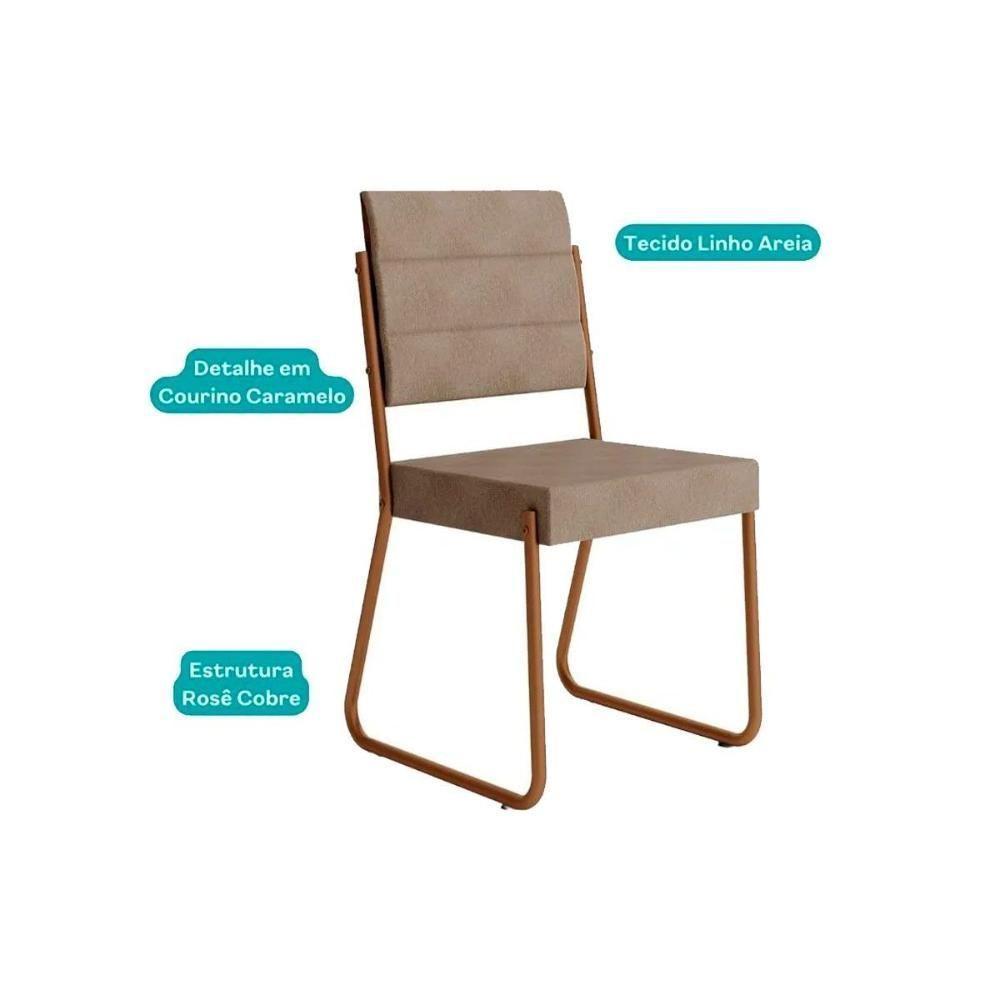 Cadeira De Cozinha 1736 Kit 6 Uni Preto- Courano Preto - Carraro - 7