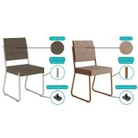 Cadeira De Cozinha 1736 Kit 6 Uni Preto- Courano Preto - Carraro - 2