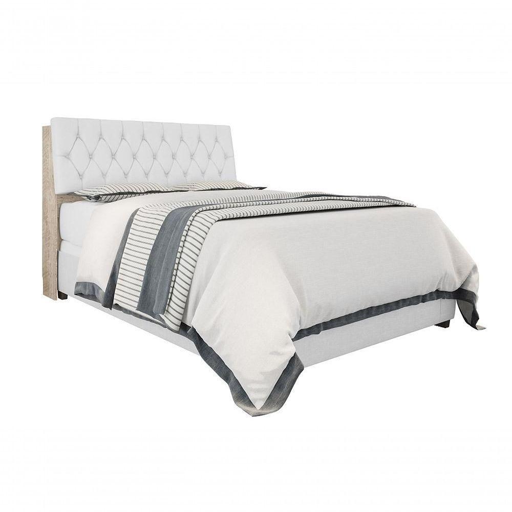 Cabeceira Box Casal 1,38 Isis Amarula Com Capitonê Branco - Framar Móveis - 3