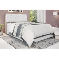 Cabeceira Box Casal 1,38 Isis Amarula Com Capitonê Branco - Framar Móveis - 1