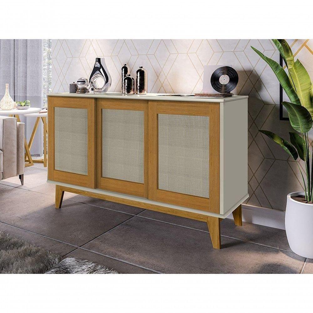 Buffet Detroit 3 Portas Off/White / Madeira - Tebarrot - 1