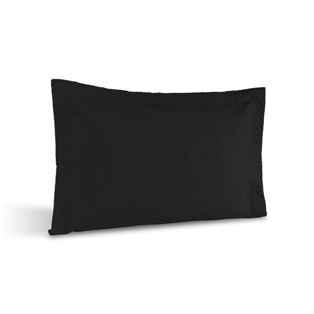 Porta Travesseiro Avulso Percal 180 Fios Silver 60% Algodão 40% Poliéster - Preto - 1