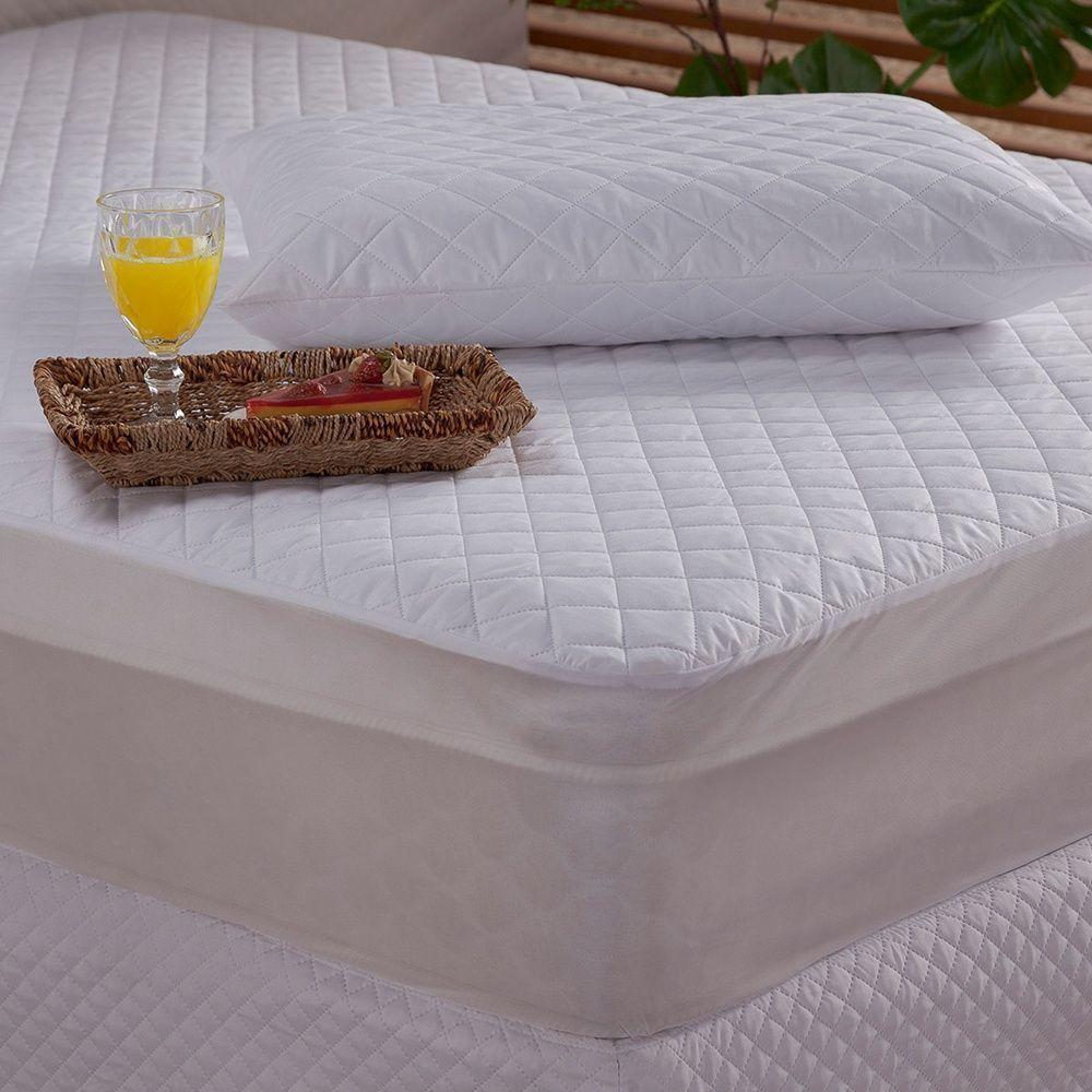 Protetor De Colchão Queen Impermeável Veneza 100% Poliéster - Branco - 3