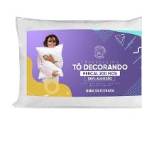 Travesseiro Sensação Percal 200 Fios 100% Algodão - Fibra Siliconada - Branco - 2