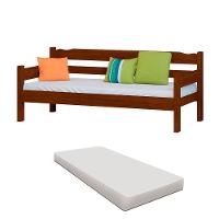 Sofá Cama 3 Lugares Madeira Maciça Com Colchão Solteiro - 1