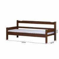 Sofá Cama 3 Lugares Madeira Maciça Com Colchão Solteiro