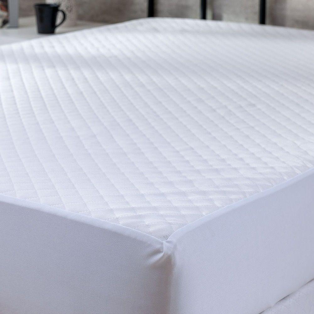 Protetor De Colchão Casal Impermeável Jacquard Plus 100% Poliéster - Branco - 2