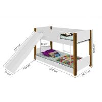 Beliche Valentina Branco Mel Com Escorregador Com 2 Colchões - 5