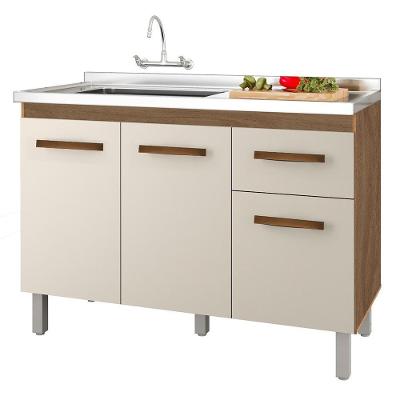 Balcao Para Pia 3p 1g 120 Cm Anita Savana Off White Mobbs Savana Off White