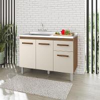 Balcao Para Pia 3p 1g 120 Cm Anita Savana Off White Mobbs Savana Off White - 6