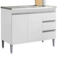 Balcao Pia Sem Tampo 2 Pt 3 G 97 Cm Andreia Branco Reajl Moveis Branco - 1