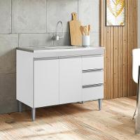 Balcao Pia Sem Tampo 2 Pt 3 G 97 Cm Andreia Branco Reajl Moveis Branco - 6