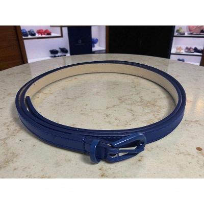 Cinto Feminino Social Casual Fino Fivela Color Chris Helena Azul