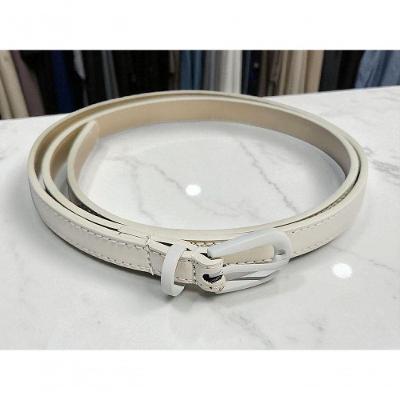 Cinto Feminino Social Casual Fino Fivela Color Chris Helena Bege