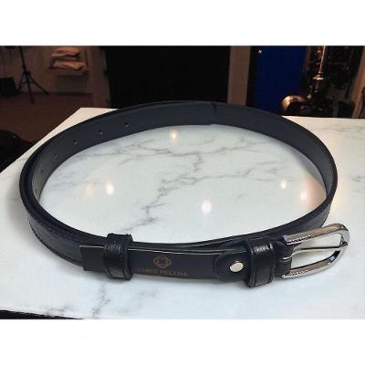 Cinto Feminino Social Casual Top Fivela Prata Chris Helena Preto