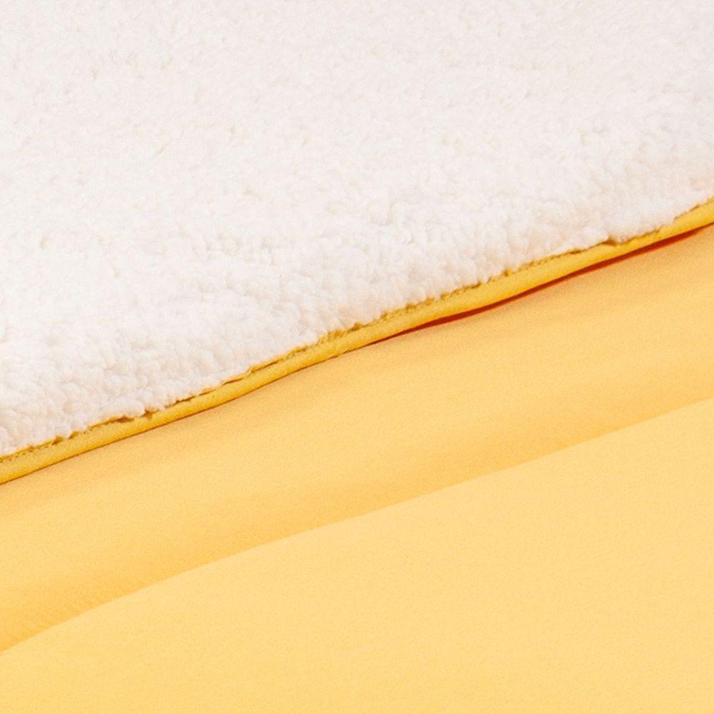 Coberdrom 1 Peça Queen Percal 200 Fios Com Sherpa Flupy 100% Poliéster - Amarelo - 3