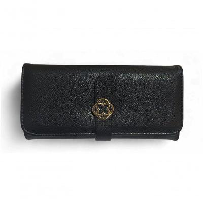 Carteira Feminina De Mão Divisória Com Ziper Chris Helena Preta