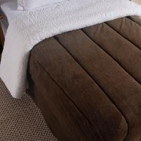 Coberdrom 1 Peça Solteiro Fleece Com Sherpa Noruega 100% Poliéster - Marrom - 3