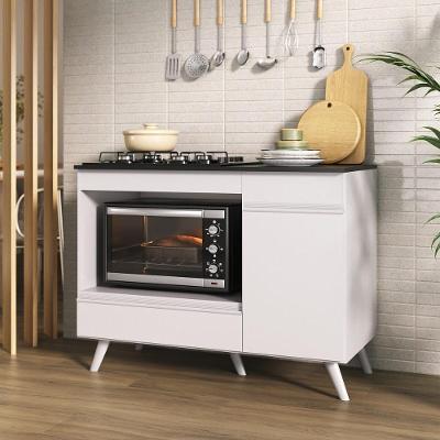 Balcão Para Cooktop E Forno 105cm 1 Porta 1 Gaveta Veneza Multimóveis Mp2258 - Branco