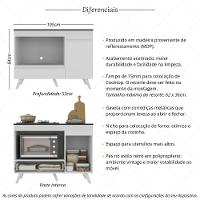 Balcão Para Cooktop E Forno 105cm 1 Porta 1 Gaveta Veneza Multimóveis Mp2258 - Branco - 3