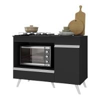 Balcão Para Cooktop E Forno 105cm 1 Porta 1 Gaveta Veneza Multimóveis Mp2258 - Preto/branco - 2