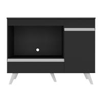 Balcão Para Cooktop E Forno 105cm 1 Porta 1 Gaveta Veneza Multimóveis Mp2258 - Preto/branco - 8