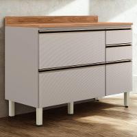 Balcao Com Tampo 4g 1p 120 Cm Mdf Proenca Nogueira Nude Prime Demartez Nogueira Nude Prime - 2