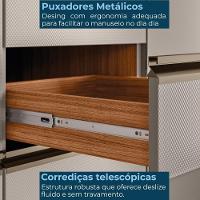 Balcao Com Tampo 4g 1p 120 Cm Mdf Proenca Nogueira Nude Prime Demartez Nogueira Nude Prime - 6