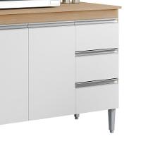 Balcao Com Tampo 2 Pt 3 G 100 Cm Andreia Reajl Moveis Amendoa Branco - 5