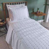 Cobre Leito 2 Peças Solteiro Percal 200 Fios Decor 100% Poliéster - Branco - 3