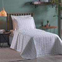 Cobre Leito 2 Peças Solteiro Percal 200 Fios Decor 100% Poliéster - Branco - 5