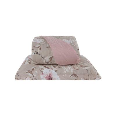 Cobre Leito 2 Peças Solteiro Percal 200 Fios Colori 100% Poliéster - Jardim Bege