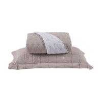 Cobre Leito 2 Peças Solteiro Percal 200 Fios Cristal 100% Poliéster - Avelã - 1