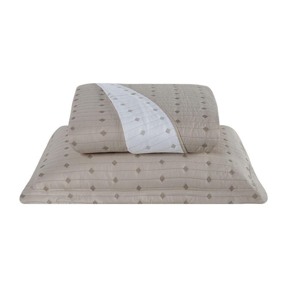 Cobre Leito 2 Peças Solteiro Percal 200 Fios Decor 100% Poliéster - Avelã - 1