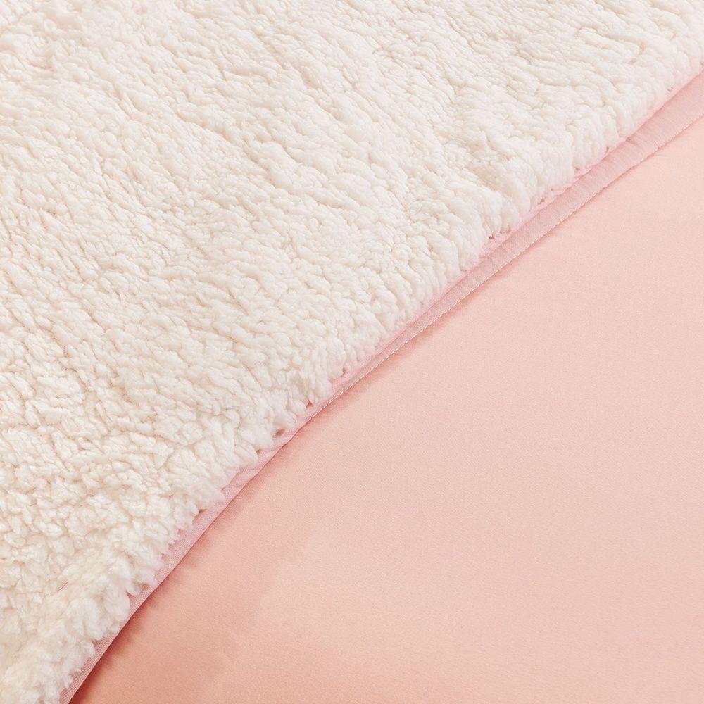 Coberdrom 1 Peça Solteiro Percal 200 Fios Com Sherpa Flupy 100% Poliéster - Rosa - 2