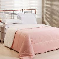 Coberdrom 1 Peça Solteiro Percal 200 Fios Com Sherpa Flupy 100% Poliéster - Rosa - 1
