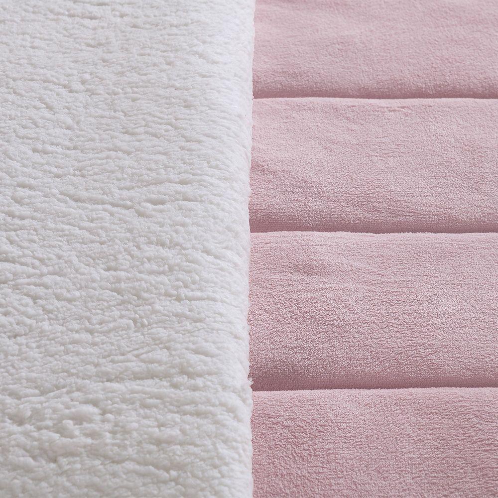 Coberdrom 1 Peça Solteiro Fleece Com Sherpa Noruega 100% Poliéster - Rosa Velho - 2