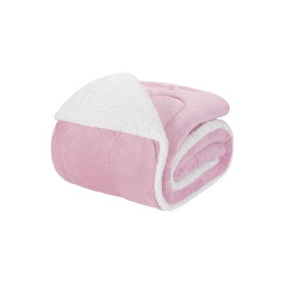Coberdrom 1 Peça Solteiro Fleece Com Sherpa Noruega 100% Poliéster - Rosa Velho