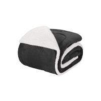 Coberdrom 1 Peça Solteiro Fleece Com Sherpa Noruega 100% Poliéster - Preto - 1