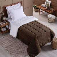 Coberdrom 1 Peça Solteiro Fleece Com Sherpa Noruega 100% Poliéster - Marrom - 2