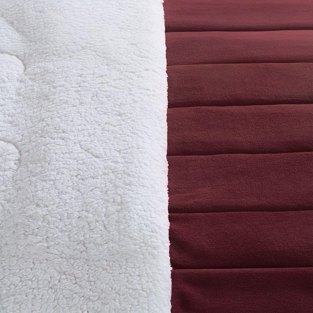 Coberdrom 1 Peça Solteiro Fleece Com Sherpa Noruega 100% Poliéster - Vinho - 2