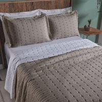 Cobre Leito 3 Peças King Percal 200 Fios Decor 100% Poliéster - Avelã - 3