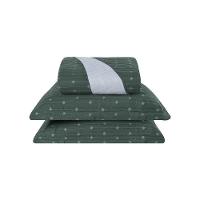 Cobre Leito 3 Peças Casal Percal 200 Fios Decor 100% Poliéster - Verde - 1