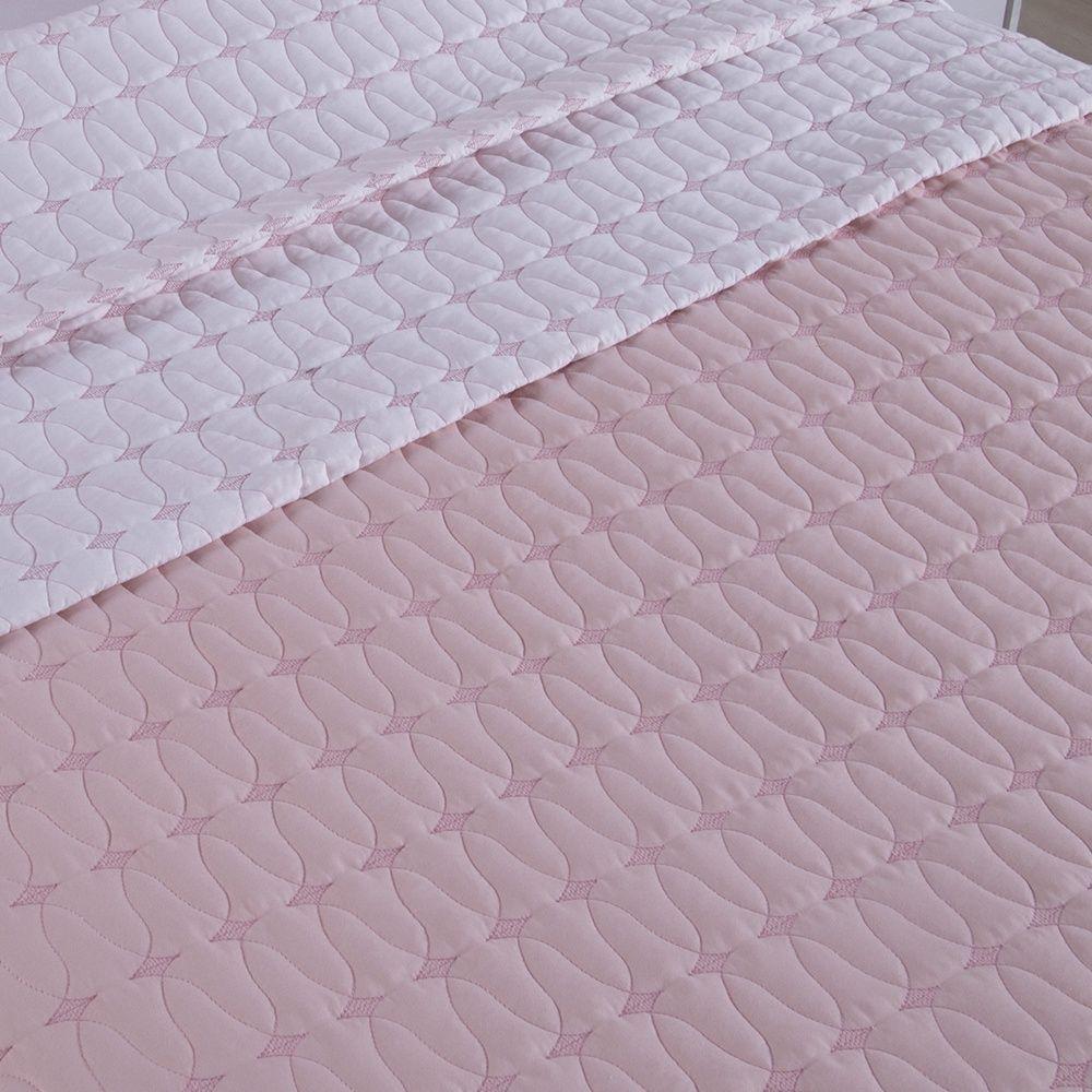 Cobre Leito 3 Peças King Percal 200 Fios Cristal 100% Poliéster - Rose - 3