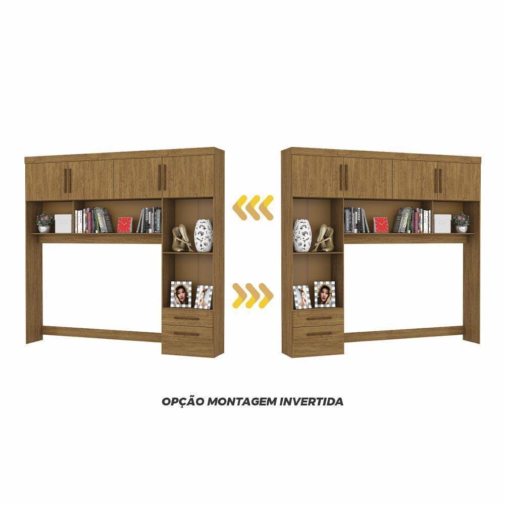 Guarda-roupa Modulado 4 Portas 2 Gavetas Carioca Móveis Cinamomo - 6