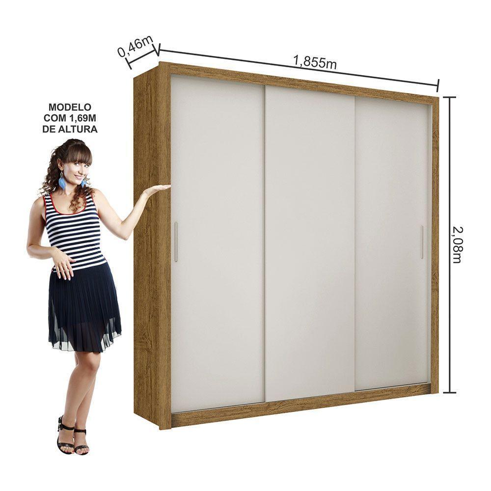 Guarda-roupa Casal Clarice Com 4 Gavetas Carioca Móveis Cinamomo/off White - 3
