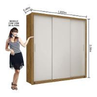 Guarda-roupa Casal Clarice Com 4 Gavetas Carioca Móveis Cinamomo/off White - 3