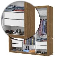 Guarda-roupa Casal Clarice Com 4 Gavetas Carioca Móveis Cinamomo/off White - 7